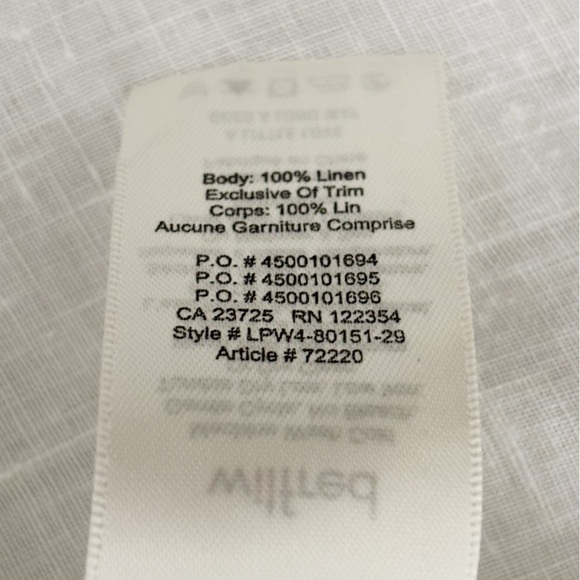 Aritzia Wilfred Caprice Button Front 100% Linen Dress White Large - V Neck - Picture 12 of 15